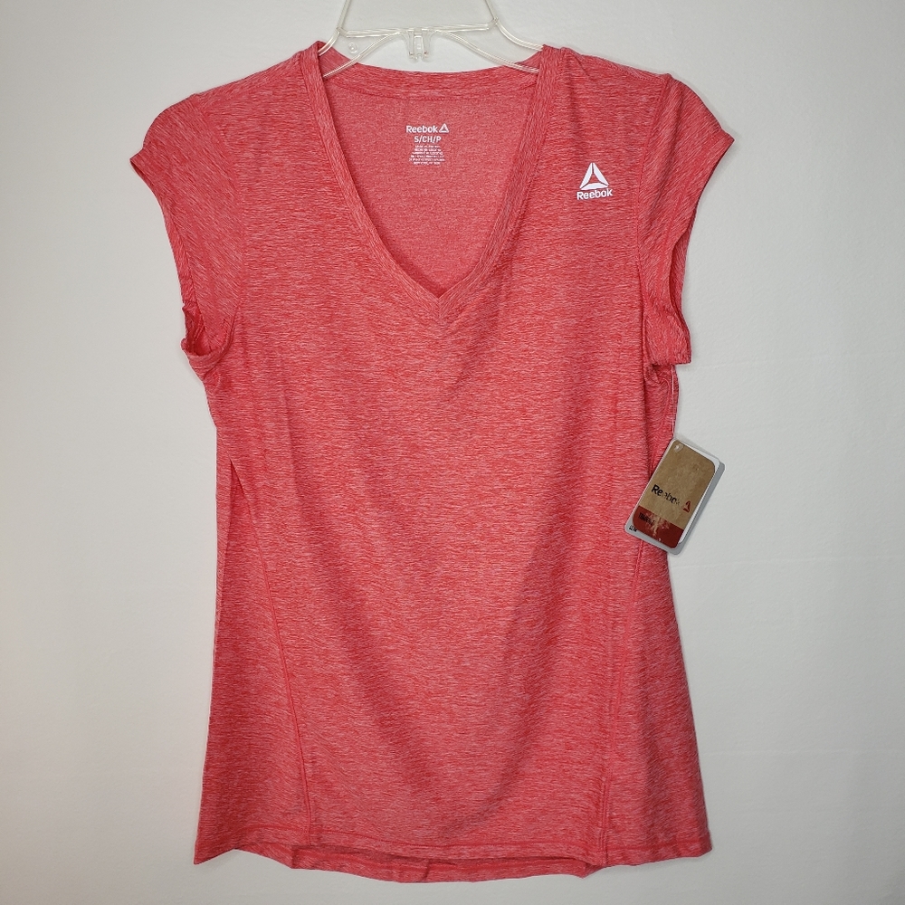 ReebokTee Perfect Cap Sleeve Slim Fit Red/Orange Women's Small Top NWT